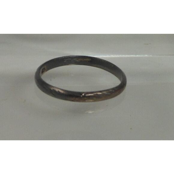 Vintage Sterling Silver Handcrafted Diamond-Cut Ring Size 11.5 with Great Patina - Picture 3 of 7